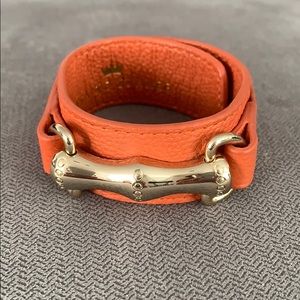 Elaine Turner orange leather bracelet